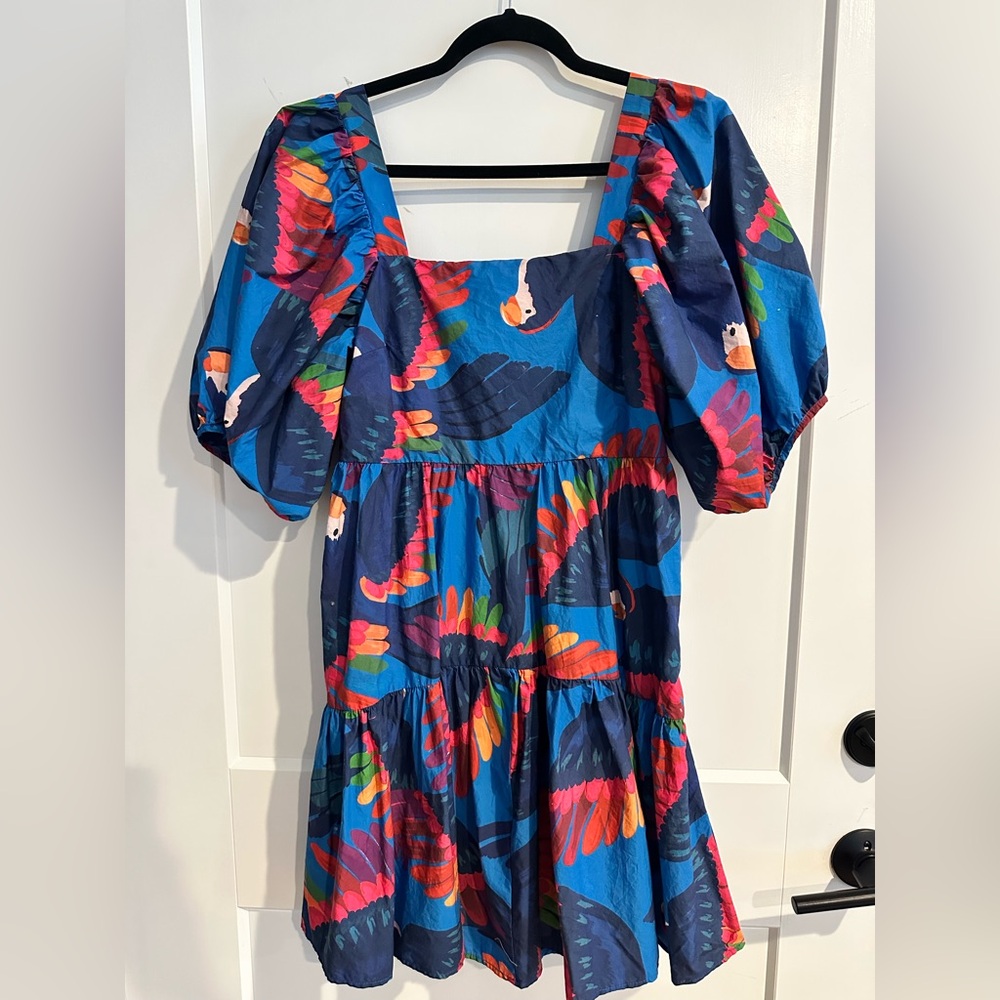 FARM Rio Multicolor Puff Sleeve Dress